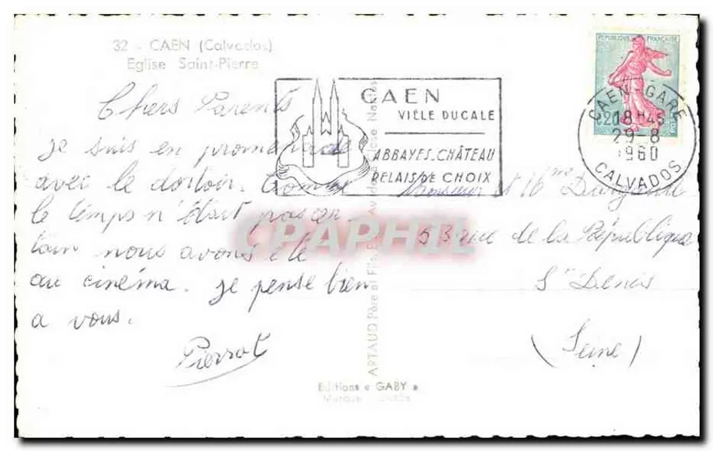 Igreja de São Pedro — Caen — Edições Gaby - Verso