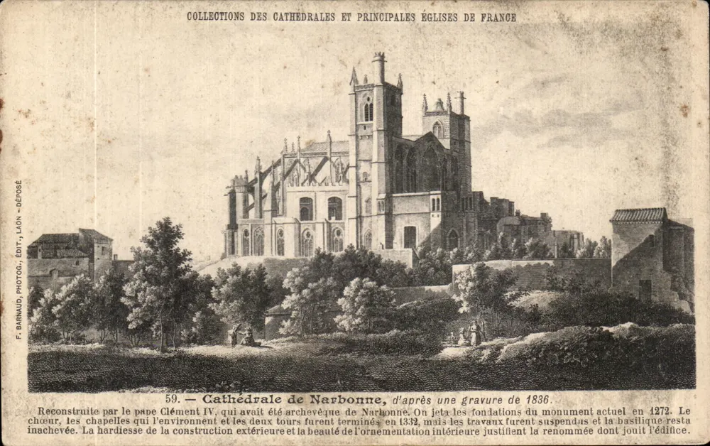 Kathedrale von Narbonne — Sammlung der Kathedralen und wichtigsten Kirchen Frankreichs — F. Barnaud, Fotograf, Laon, n°59 - Vorderseite