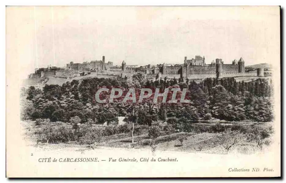Stadt CARCASSONNE — Allgemeiner Blick, Seite des Sonnenuntergangs — Sammlung ND. Phot. - Vorderseite