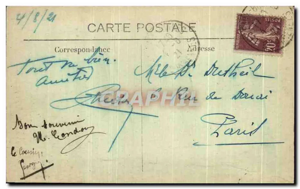 Eaux-Bonnes — Vista geral e Pic du Ger — C.C. 8 - Verso