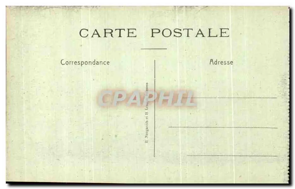 Farma CHAVIGNY — Ruiny po pożarze — Wydawca E. Nougat & H. Lefebvre, Sèvres - Rewers