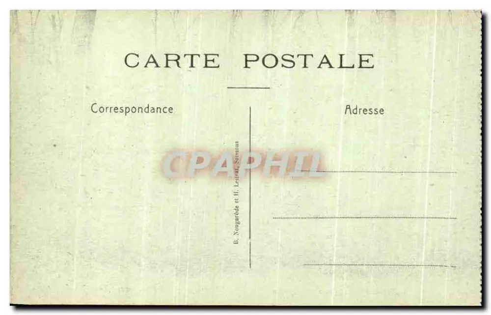 LONGPONT — La Lucha en el Bosque — E. Nougardode y H. Lestant, Soissons - Reverso