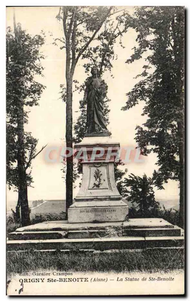 Origny-St-Benoite (Aisne) — A Estátua de Ste-Benoite — Garnier Crampon - Frente