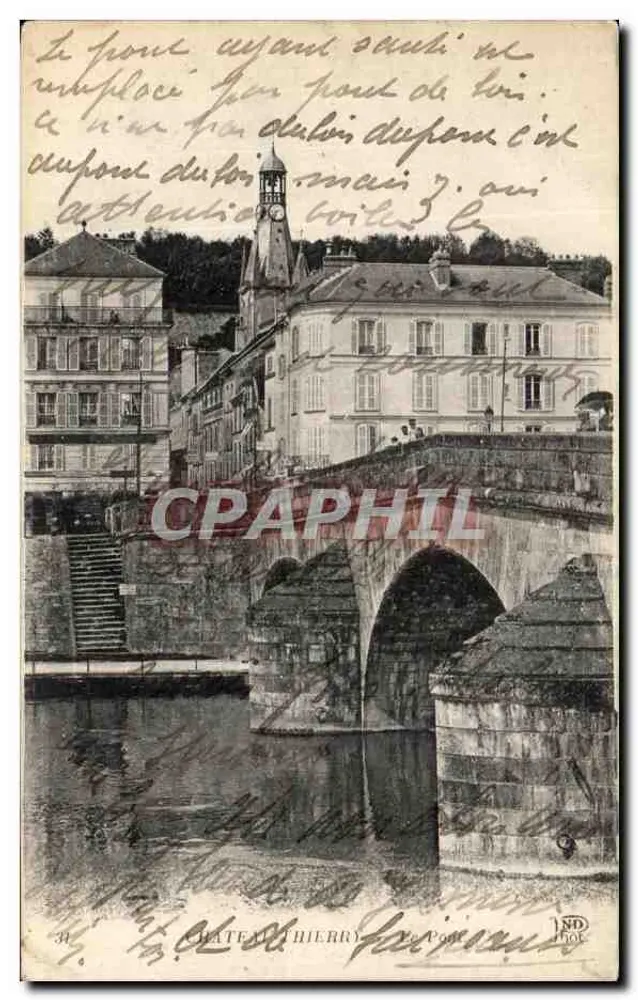 Ponte sobre o Loir — Castelo de Chierry — Editor: IMP. PHOT. FLEURIE ET CIE, 52 AV. DE RÉGUILLE, PARIS - Frente