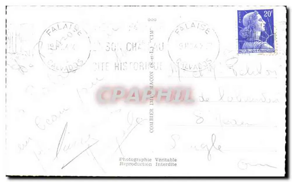 FALAISE (Calvados) — Lembrete — Editor Combier - Verso