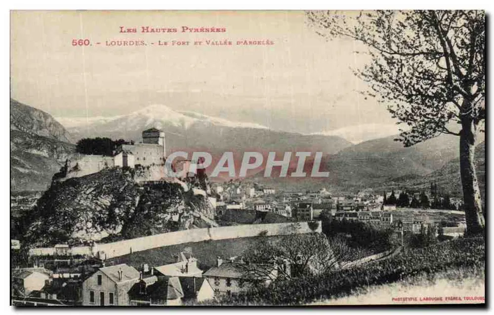 Lourdes - Das Fort und die Schlucht von Argelès — Phototypie Labouche, Toulouse - Vorderseite