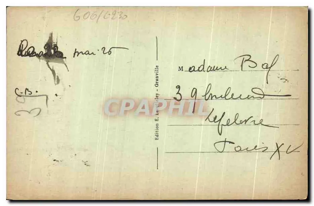 Granville — O Cabo Lihou — Edição B. Leroy - Verso