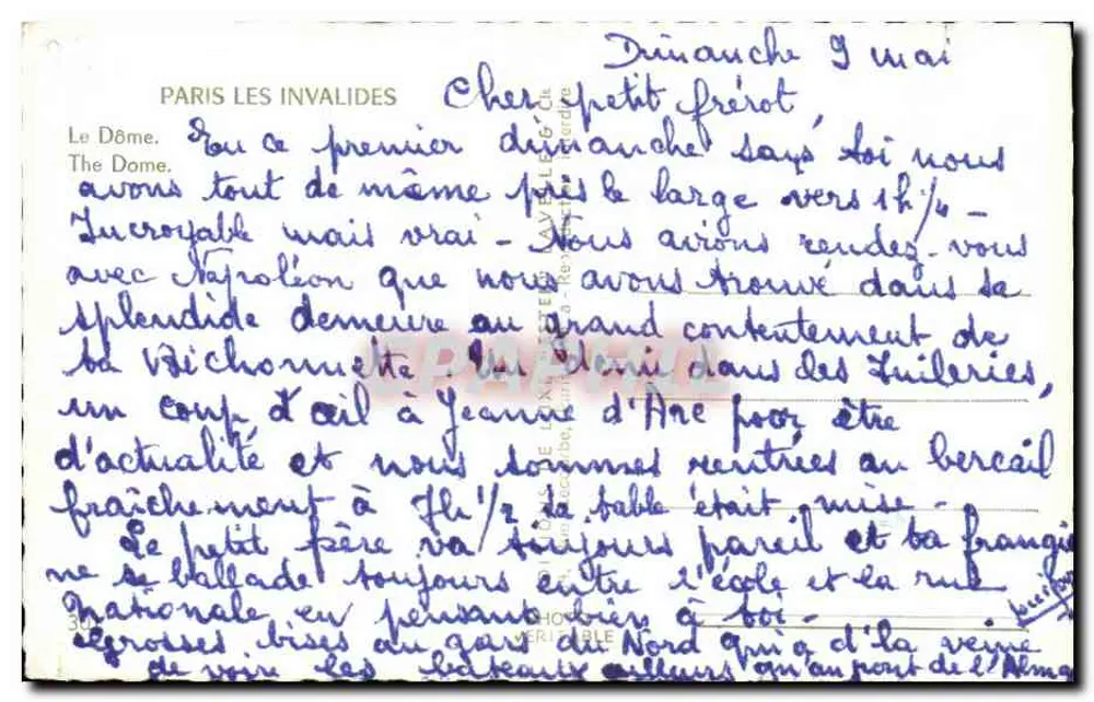 Paris / Les Invalides - O Dôme - Estel - Verso