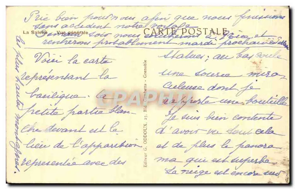 La Salefia — Vista geral — Editor G. Oddoux, Grenoble - Verso