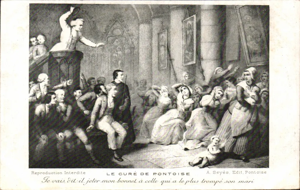 O Curá de Pontoise — cena cômica em uma igreja — A. Seyès, Edit. Pontoise - Frente