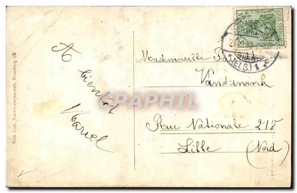 Strasbourg — Nid de cigognes sur cheminées — éditeur non visible - Verso