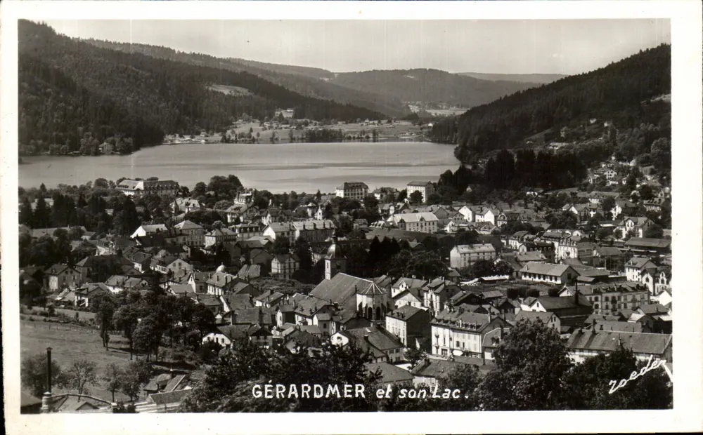 Gérardmer e seu Lago — vista aérea — Éditions Roeder, Nancy - Frente