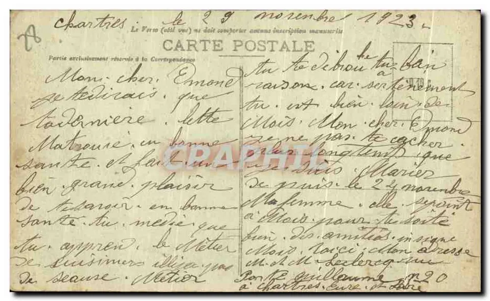 Catedral de CHARTRES — A Assunção, por BRIDAN — G. Foucault, editor Dreux - Verso