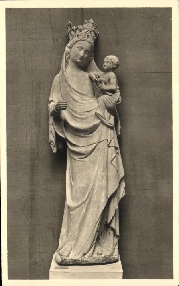 Maria mit dem Kind — Ende des 14. Jahrhunderts — Kirche von MESNIL St-DENIS (S.-et-O.) — Éditions A. NOYER, Paris - Vorderseite