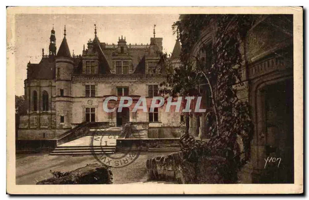 Schloss Chenonceaux — Flügel Thomas Bohier und Detail der Marques-Turm — Édition d'art YVON - Vorderseite