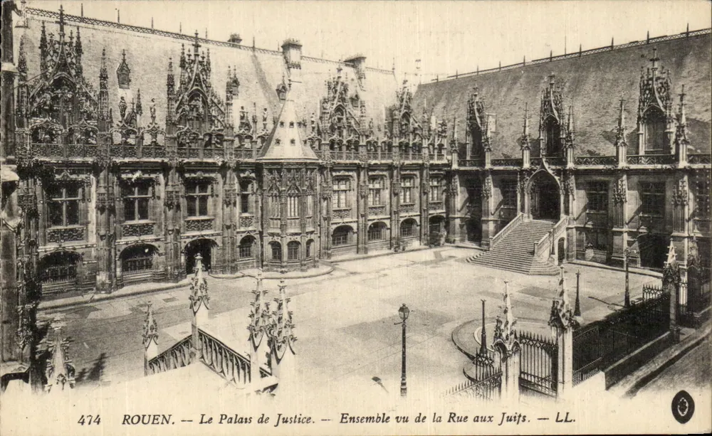 Rouen — Das Palais de Justice — Ansicht von der Rue aux Juifs — LL. n° 474 - Vorderseite