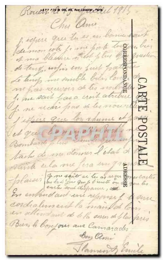 Rouen — Das Palais de Justice — Ansicht von der Rue aux Juifs — LL. n° 474 - Rückseite