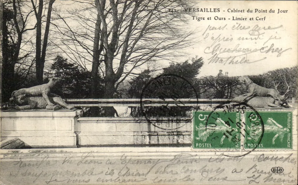 Versailles - Cabinet du Point du Jour - Tiger und Bär - Hündin und Hirsch - Vorderseite