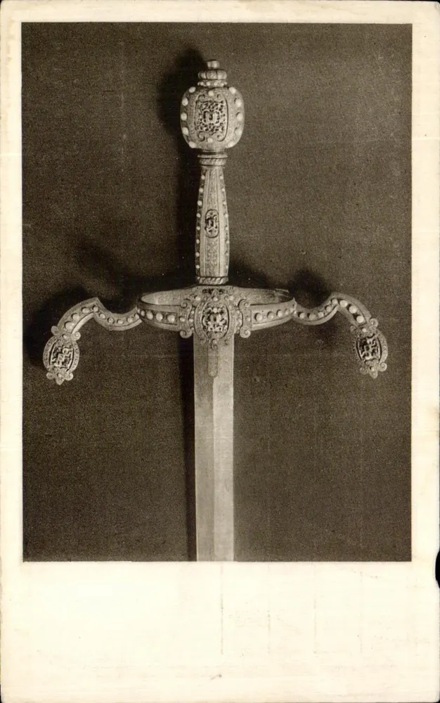 Schwert der österreichischen Kaiserlichen Insignien — Sammlung der Schatzkammer — Verlag Kunstverlag Anton Schroll & Co., Wien, Nr. 14 - Vorderseite