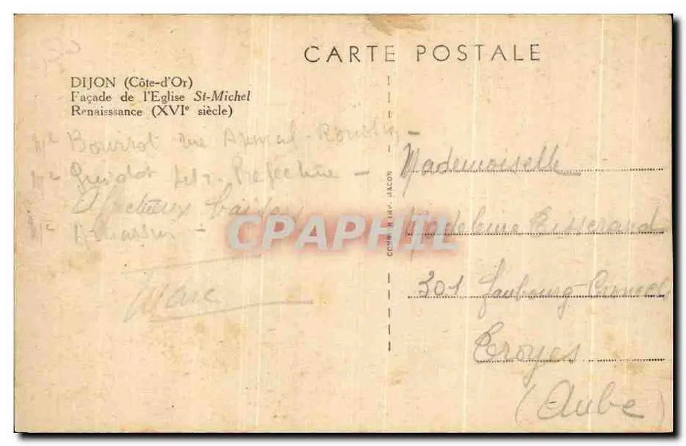 Dijon — Fachada da Igreja de São Miguel — Renascimento (século XVI) — Editor JALOR - Verso
