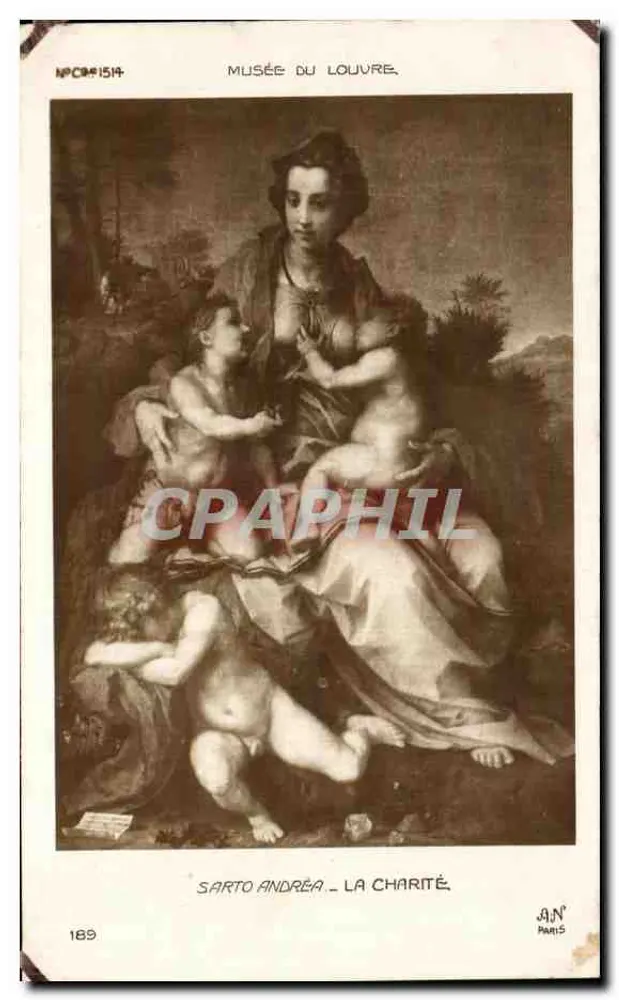Sarto Andrea - Die Caritas — Louvre-Museum — Ausgabe J.A.N. Paris, n°189 - Vorderseite