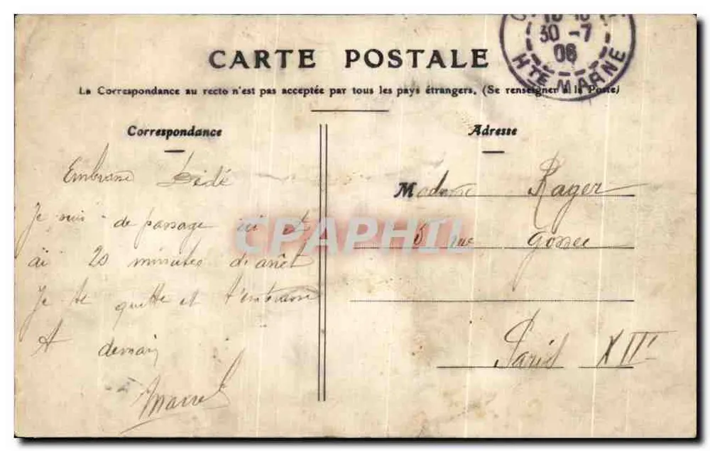 Chaumont — A Prefeitura — Cliché A Pourlay, editor - Verso