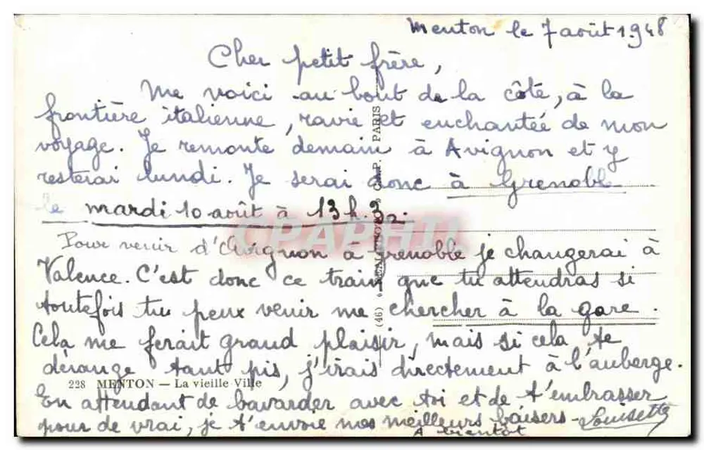 Menton — A Velha Cidade — n°228 - Verso