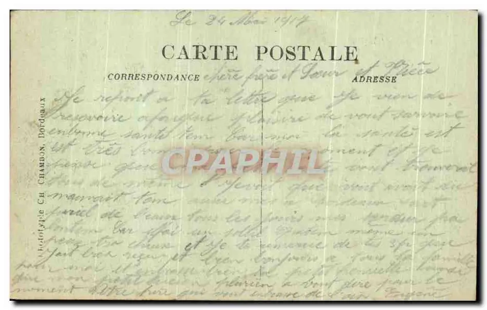 Bordeaux — O Liceu — C.B. - Verso