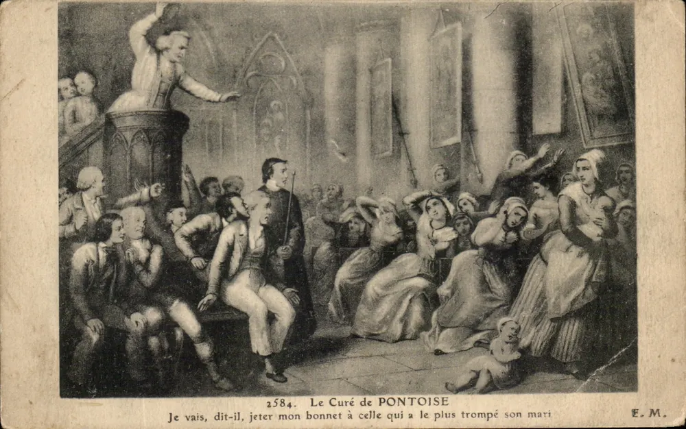 Le Curé de Pontoise — scène de sermon dans une église — éditeur E.M. n°2584 - Vorderseite