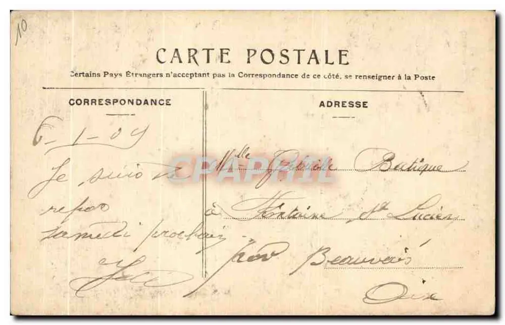 Chantilly — O Castelo — a grande avenida — Coleção R. F. n°48 - Verso