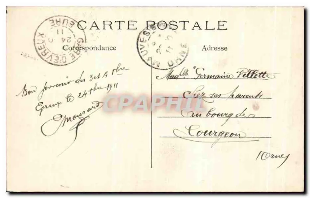 Evreux — Panorama da Cidade — editor Louclet, Evreux - Verso
