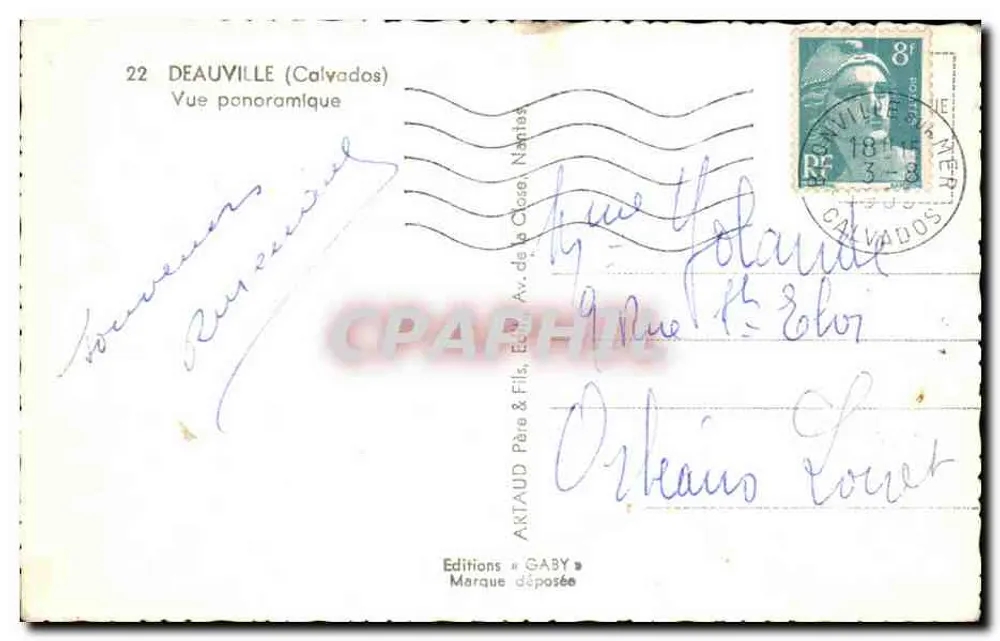 Deauville — Vista panorâmica — Edições Gaby - Verso