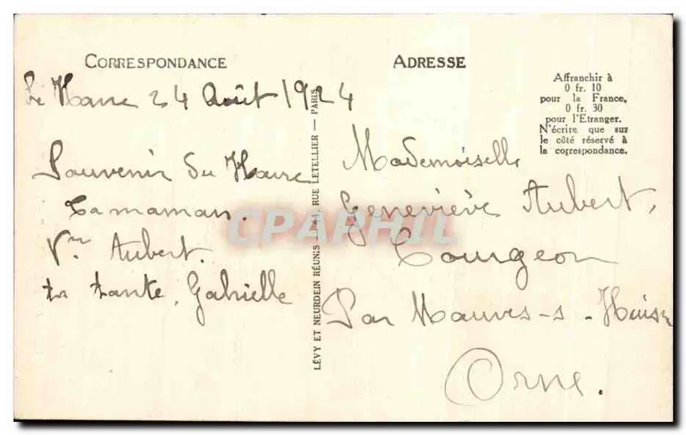 Le Havre — Durante a Tempestade — LL, n°727 - Verso