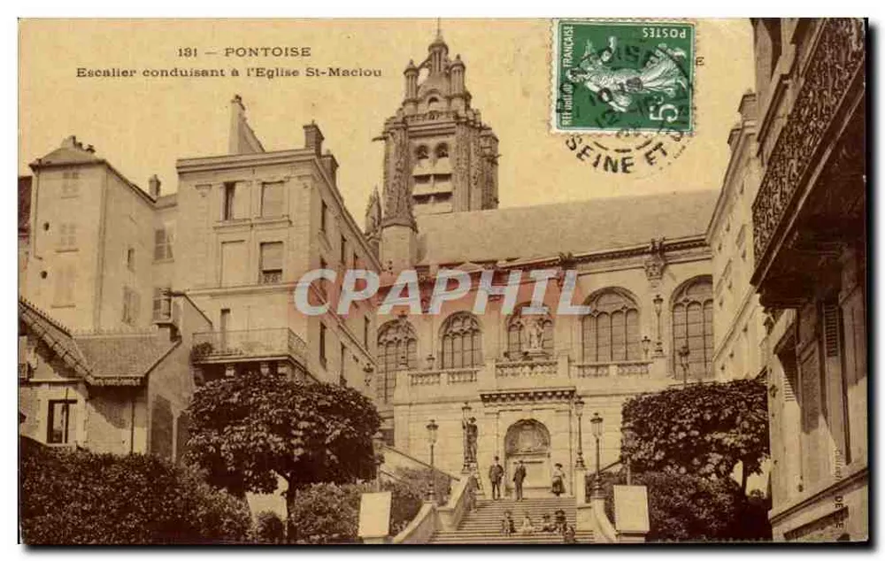 Pontoise — Treppenweg zum Kirchhof St-Macieu — Antike Ansichtskarte n°181 - Vorderseite