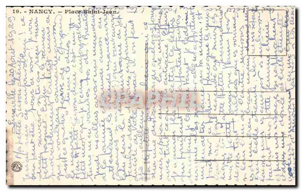 नैंसी - प्लेस सेंट-जॉन - बैंक रेनोलेट - अज्ञात एडिटर, संख्या 19 - पीछे
