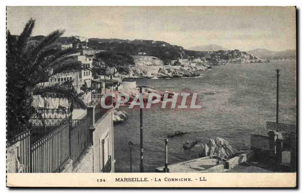 Marselha - A Corniche — editor Lévy e Neudin, n° 134 - Frente