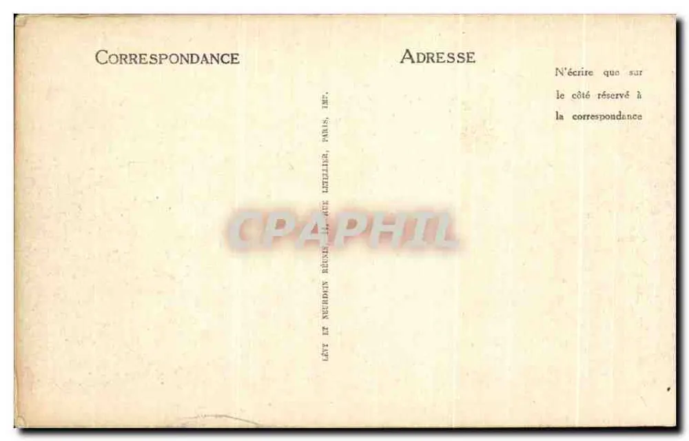 Marselha - A Corniche — editor Lévy e Neudin, n° 134 - Verso