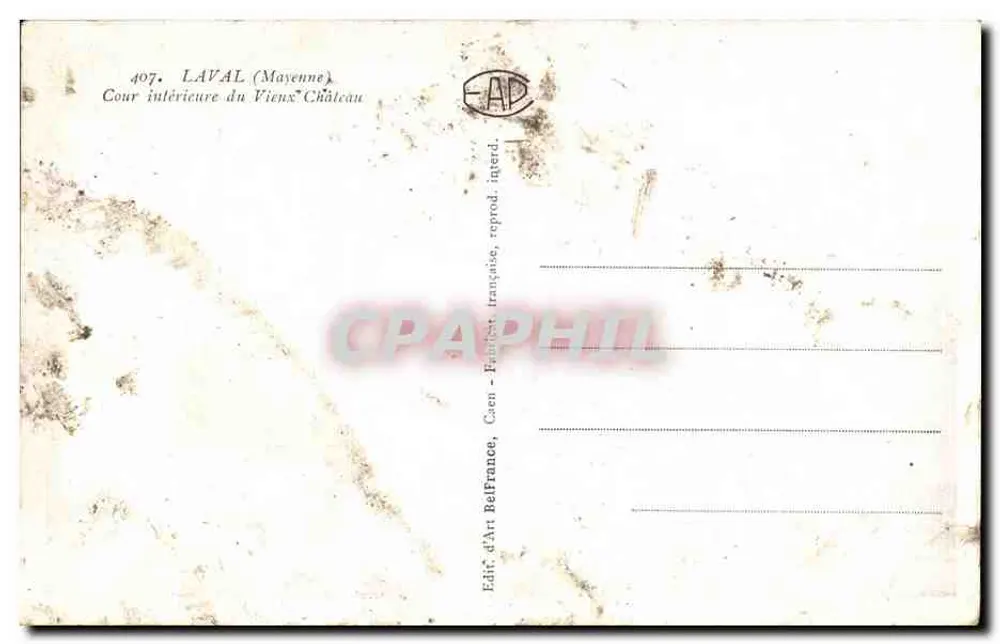 Laval (Mayenne) — Cour intérieure du Château — Éditeur d'Art, Caen - Verso