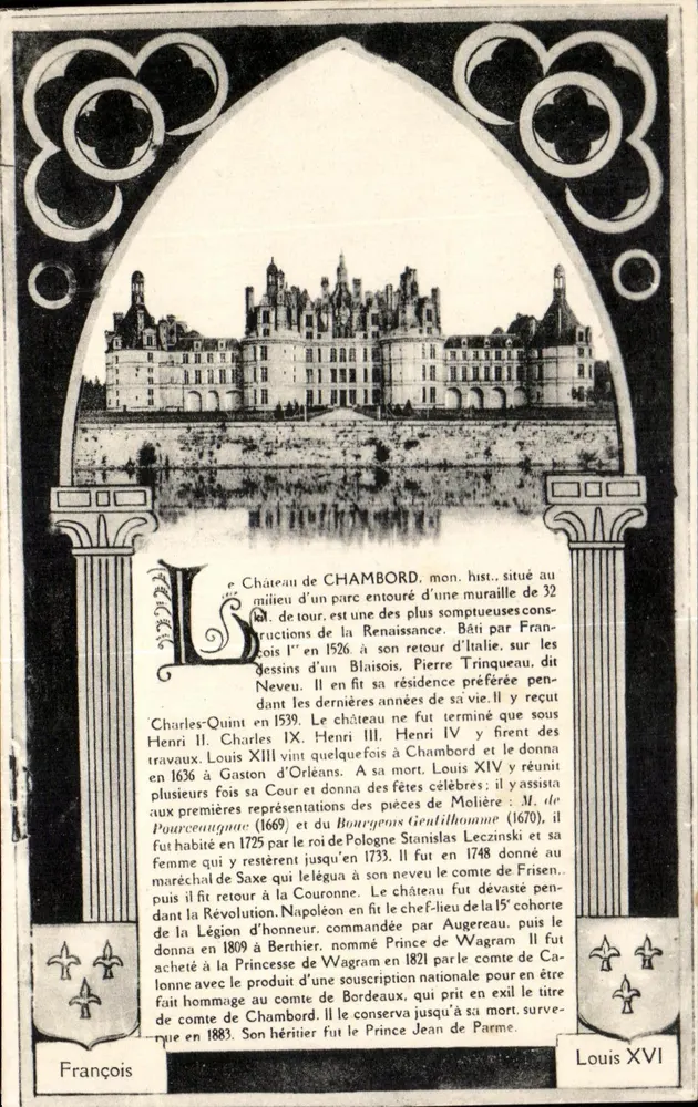 Castelo de Chambord — História e arquitetura — Editor: François Louis XVI - Frente