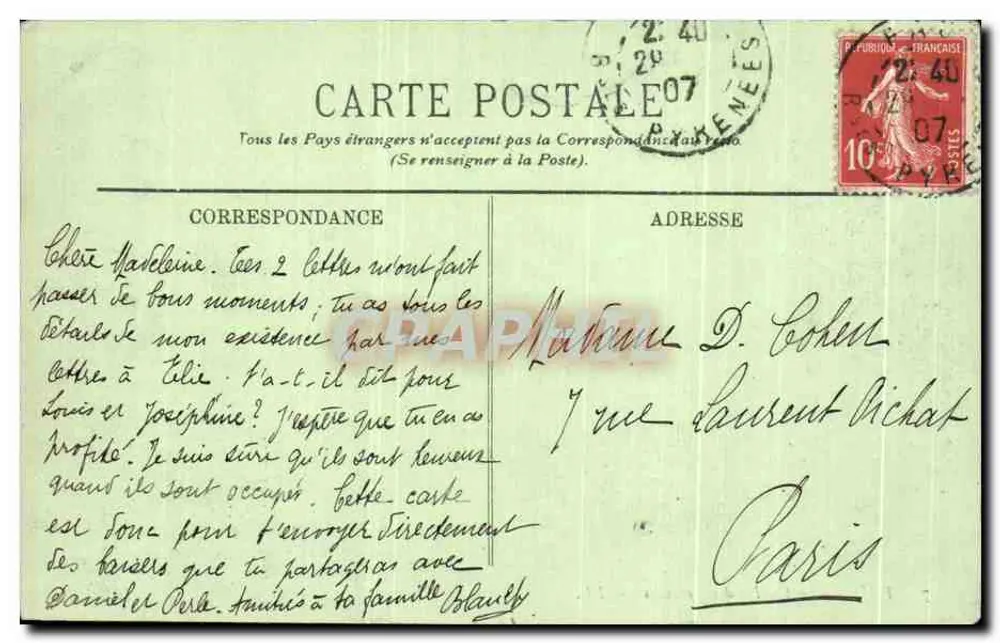 Pau — A Cadeia dos Pirineus — LL. — n°7 - Verso