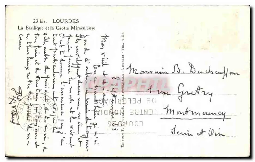 Lourdes — A Basílica e a Gruta Milagrosa — Edição P. PELERINIADE - Verso