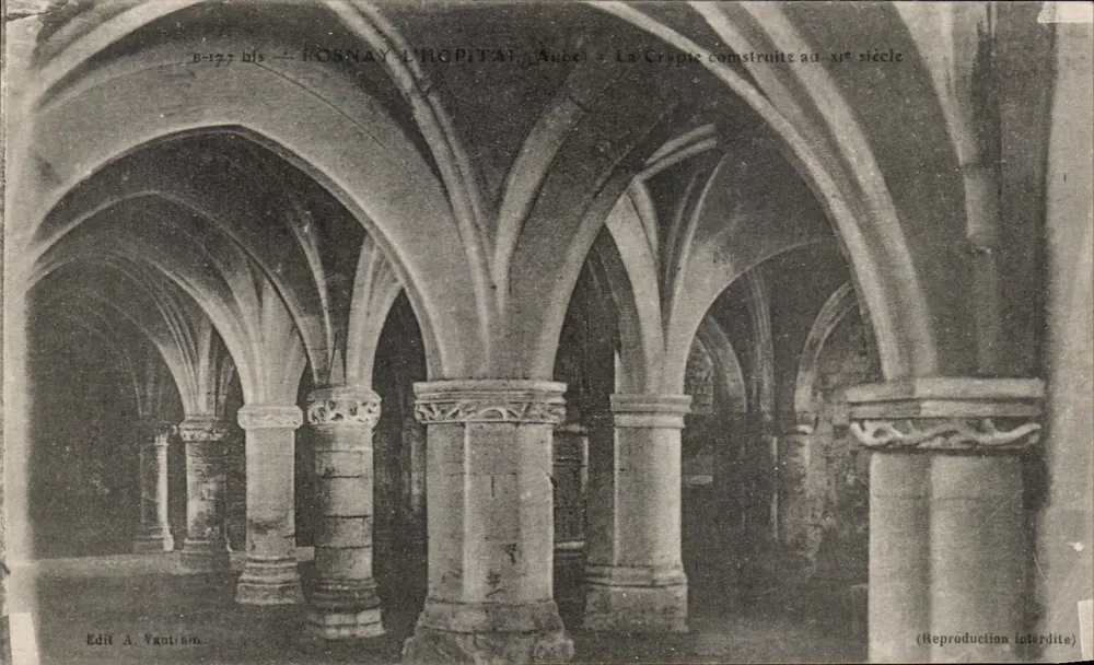 Rosnay-l'Hôpital — A Cripta construída no século xi — Edit. A. Vautrian - Frente