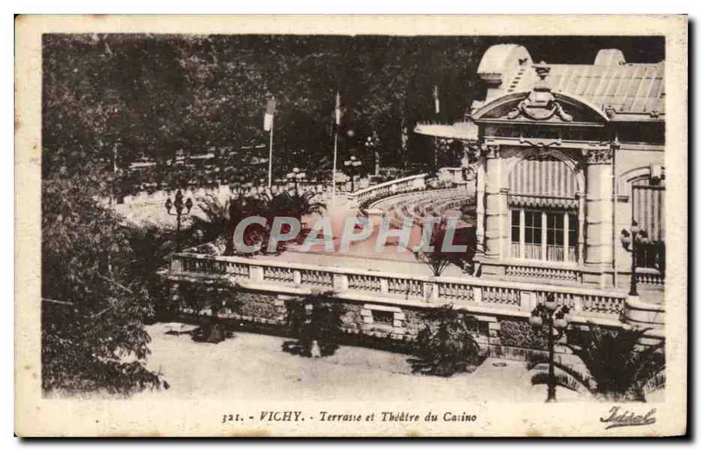 Vichy - Terrasse und Theater des Casinos — Verlag Ideal, Nr. 331 - Vorderseite