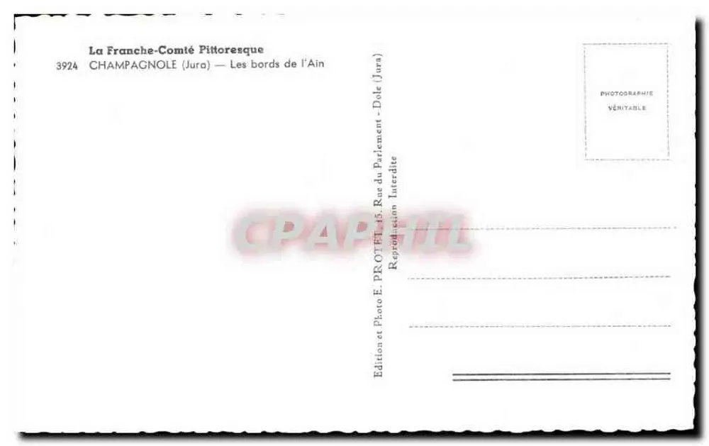 Champagnole (Jura) — Ufer des Ain — Édition E. PROTET, Dole - Rückseite