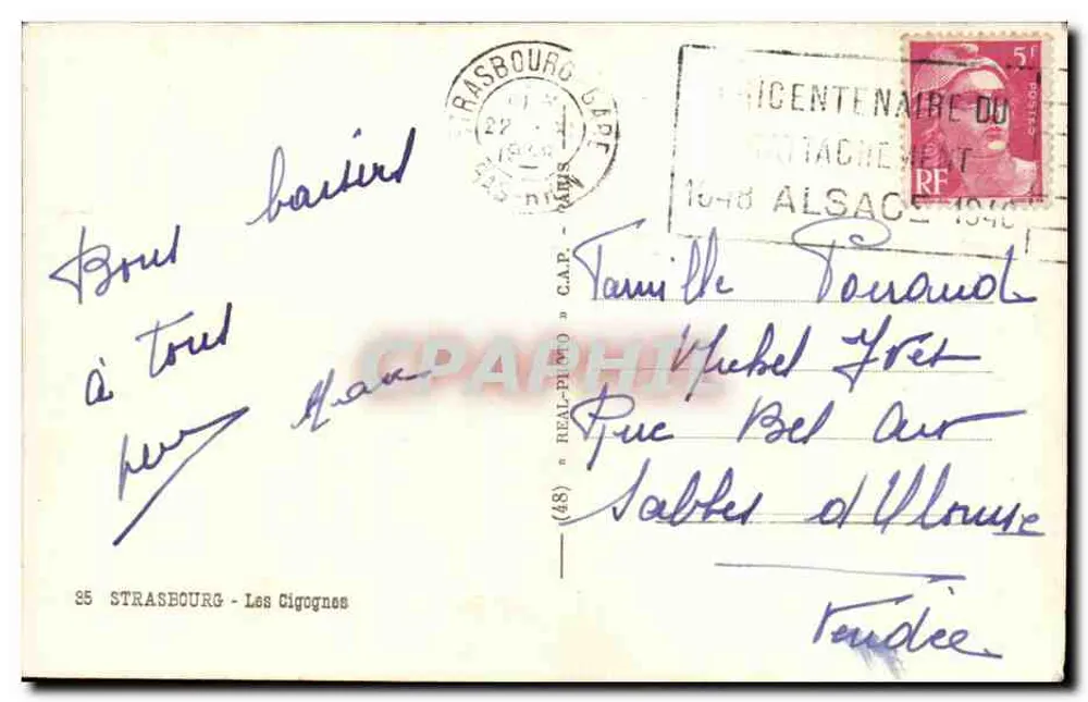 Strasbourg — As Cigarras — editor « REAL-PLI » n° (48) - Verso