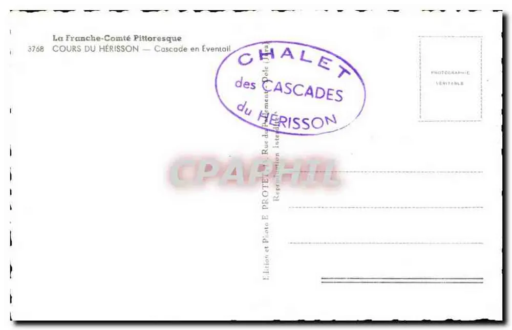 Wodospad w kształcie parasolka — La Franche-Comté — Wydawnictwo Cours du Hérisson - Rewers