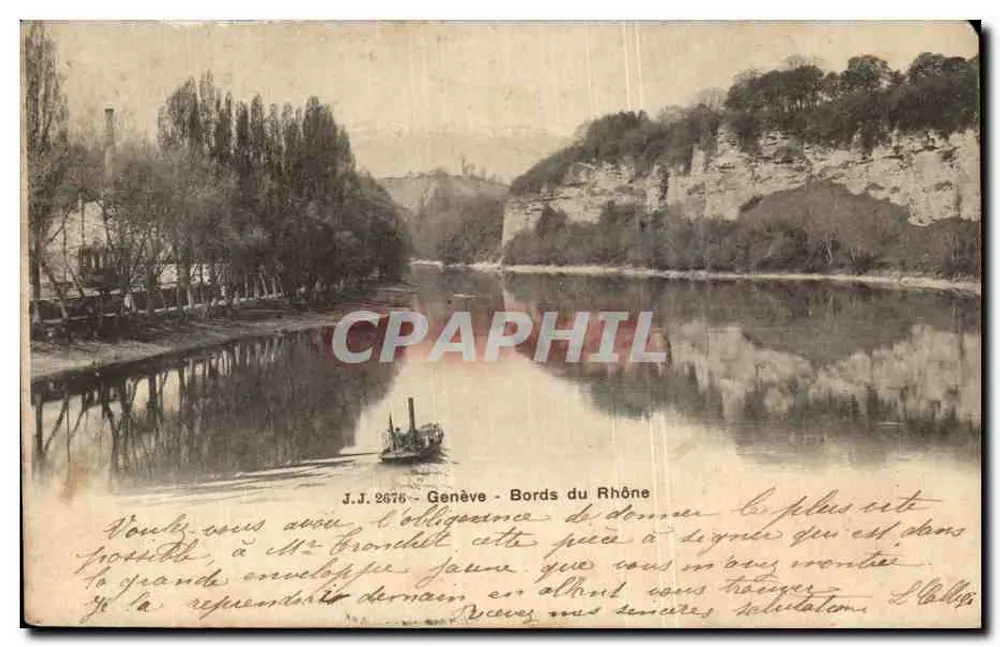 Margens do Rio Rhône — Genebra — J.J. 2676 - Frente