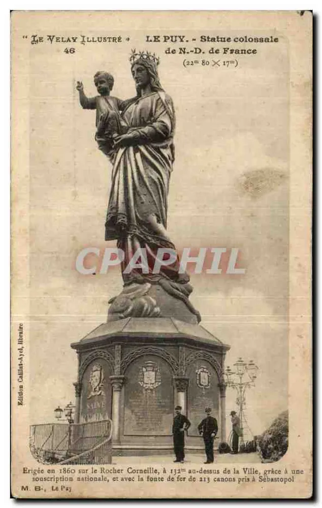 Le Puy - Kolossale Statue der Jungfrau von Frankreich — Calilat-Ayel-Ausgabe, Nr. 46 - Vorderseite