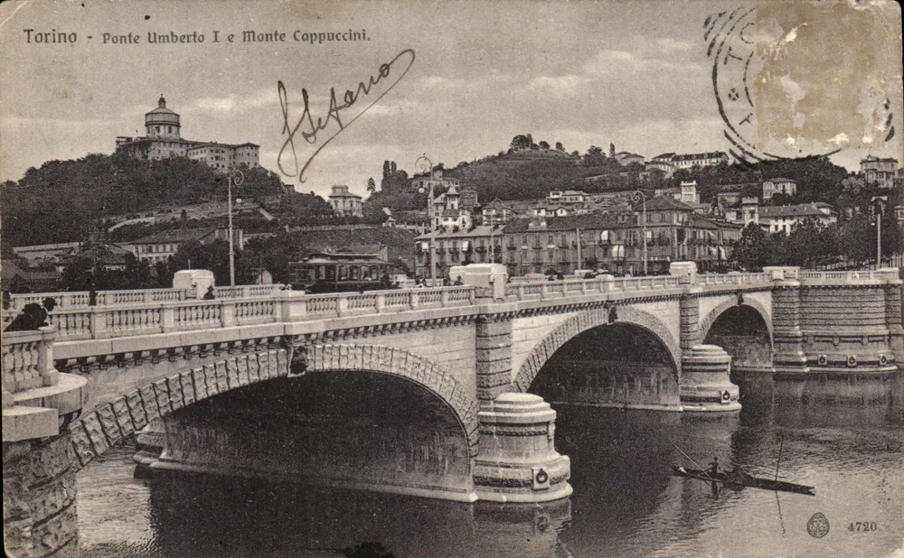 Turim - Ponte Umberto I e Monte Cappuccino — Edit. Brunner & C., Como e Zurich - Frente