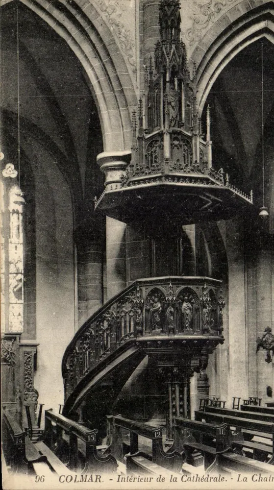 Colmar - Innenansicht der Kathedrale - Der Chorhauptstuhl - Vorderseite